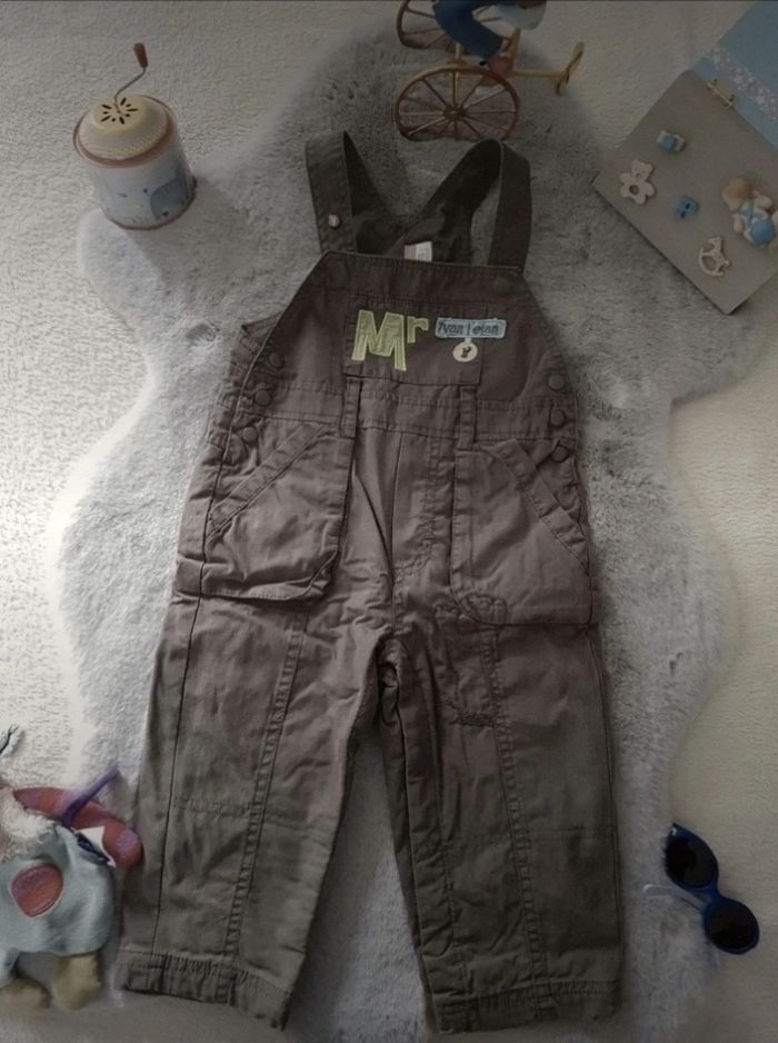 Ensemble chemise manches longues et salopette Du pareil au même 18 mois - photo numéro 4