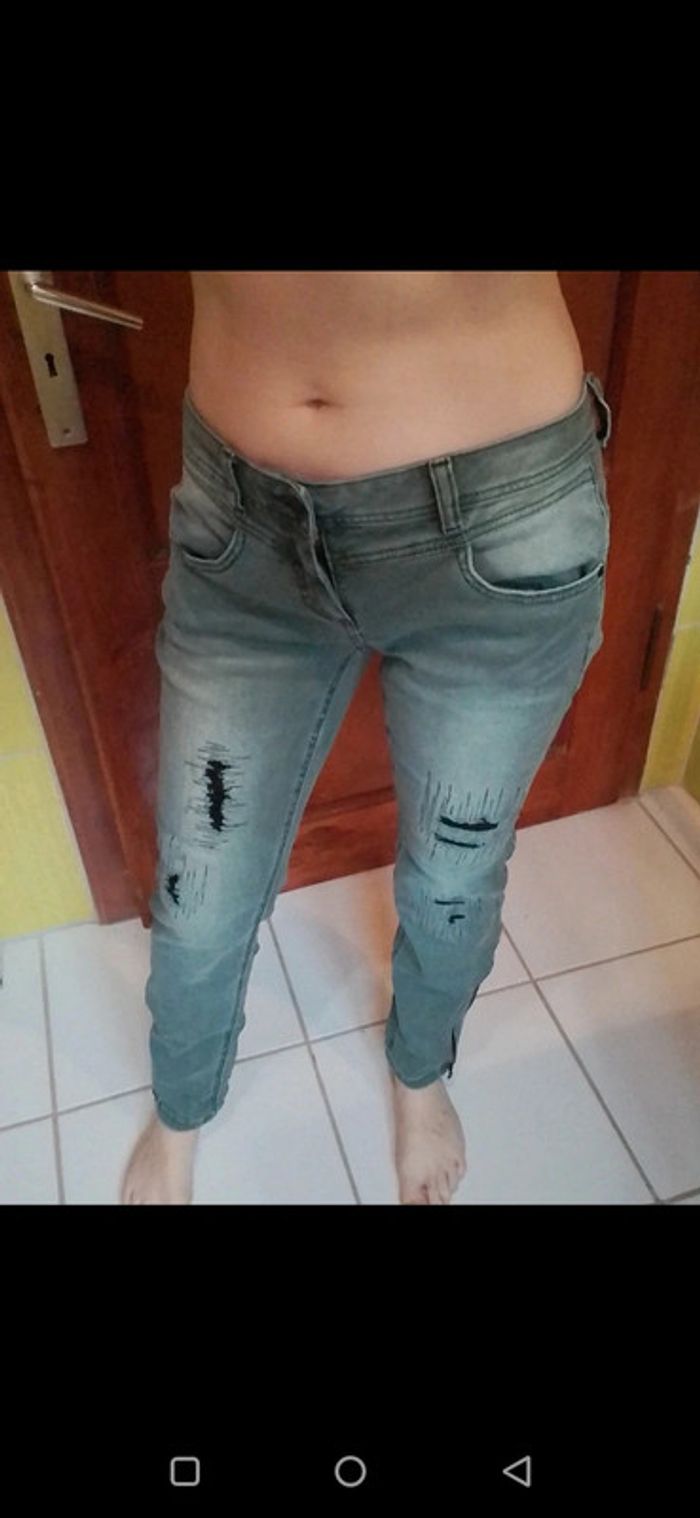 Jeans femme skinny gris vert Street One - photo numéro 2