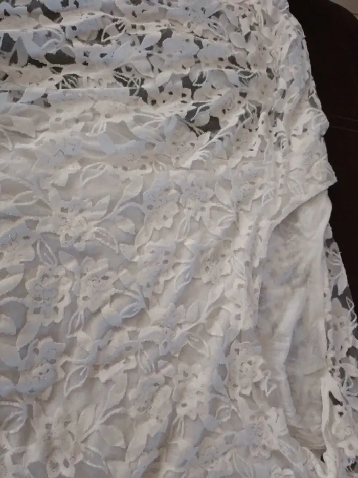 Haut blanc paillette taille unique 36 38 - photo numéro 2