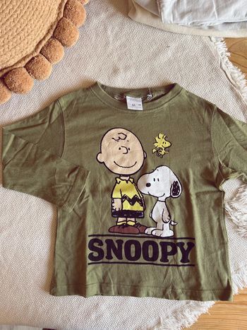 Tee-shirts manches longues Zara kaki snoopy 104