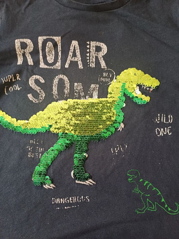 T-shirt dinosaure sequins - photo numéro 2