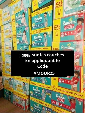 Pampers premium et baby dry toutes les tailles