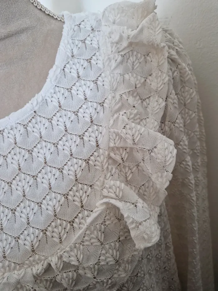 Haut en dentelle burton blanc creme xl - photo numéro 2