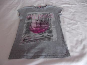 Tee-shirt gris & rose