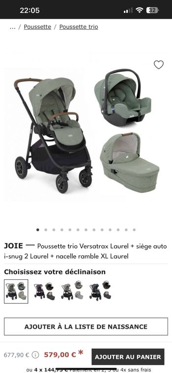 Trio poussette