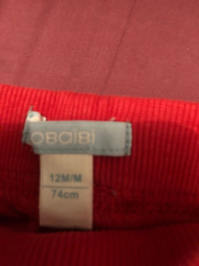 Pantalon jean rouge mixte 12 mois TB état - photo numéro 2