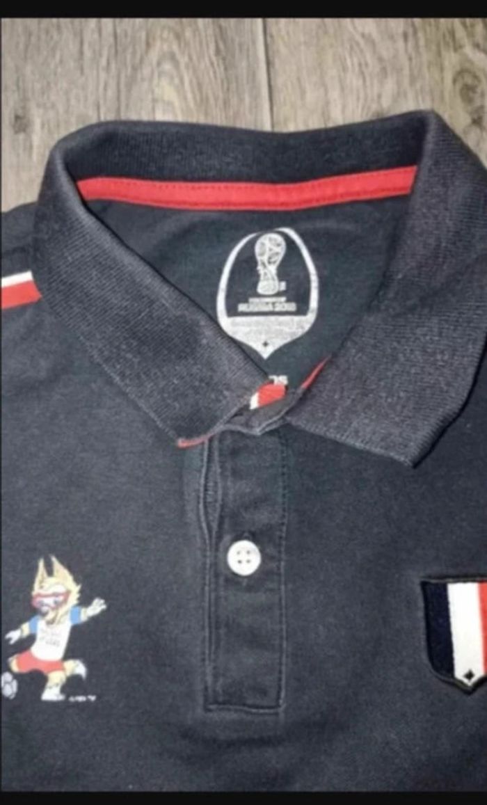 t-shirt polo noir coupe du monde foot 2018 8 ans / 128 cm - photo numéro 2