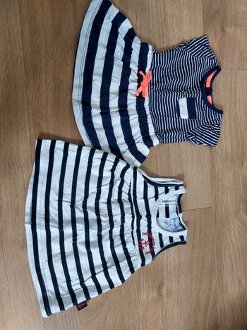2 robes rayées manches courtes 