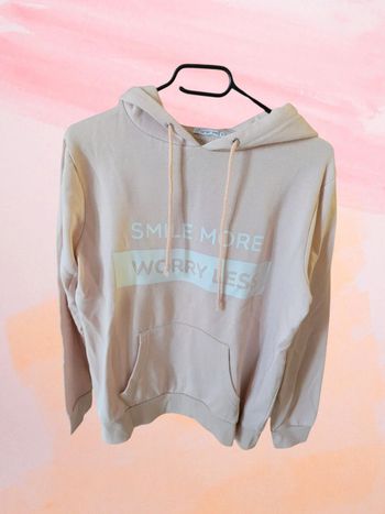 Sweat à capuche femme taille L rose pâle