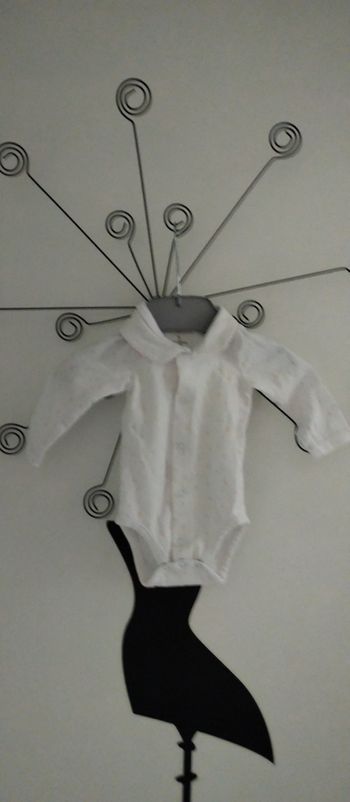 Body manches longues blanc et rose col claudine Orchestra taille 3 mois