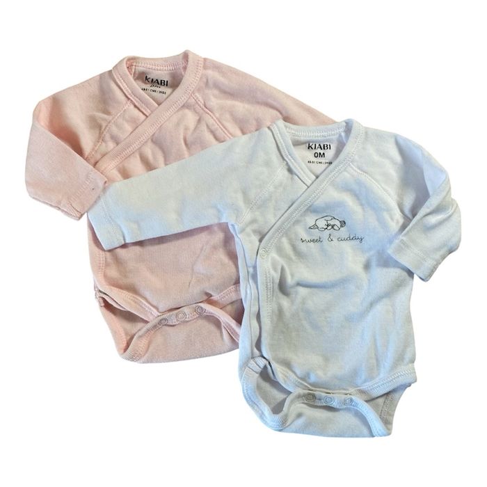 Kiabi Lot de 2 Bodies rose/blanc Taille Naissance