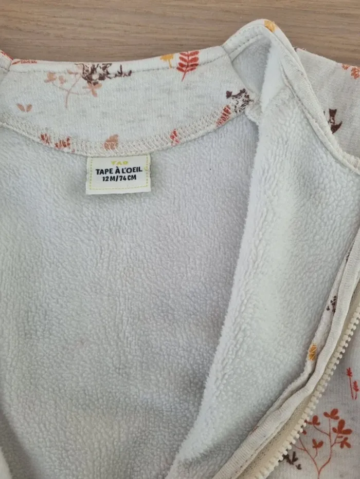 Gilet zippé renard 🦊 12M TAO - photo numéro 7