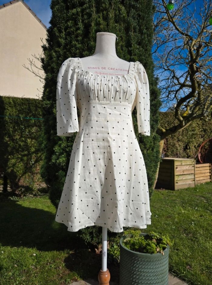 Robe courte imprimé petits pois taille L