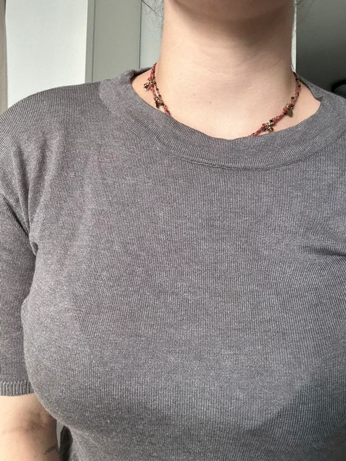 Pull fin gris – Taille 2 (équiv. M) - photo numéro 2