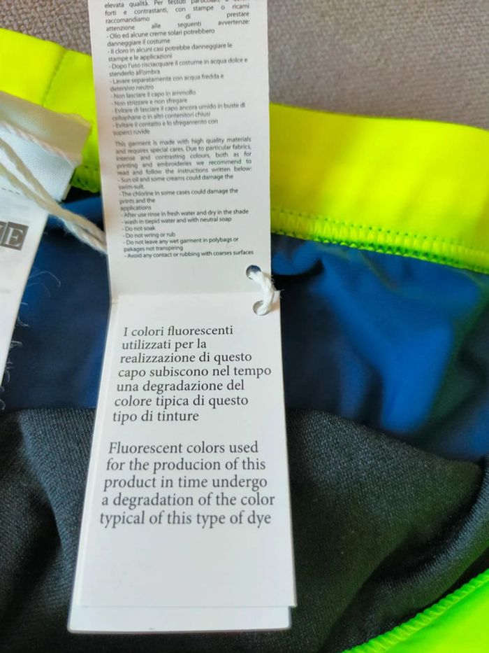 Maillot de bain homme HUE Neuf – Bleu marine & jaune fluo - photo numéro 7