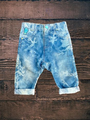 Upcycling - Jean bébé psychédélique tie and dye