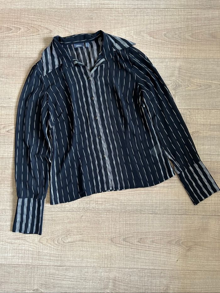 Blouse noire et blanche transparente Mexx taille française 40 TBE - photo numéro 7