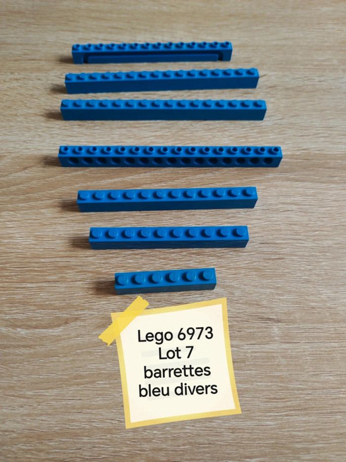Lego 6973 lot 7 barrettes bleu divers
