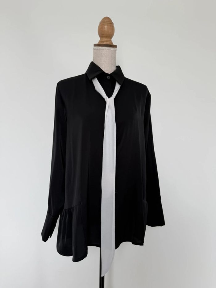 Chemise camisa noir blouse fluide Camicia Overhemd folder Blusa Camicetta femme woman donna - photo numéro 5