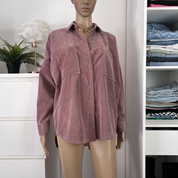 Chemise oversize côtelée lila Zara - Taille 34 XS