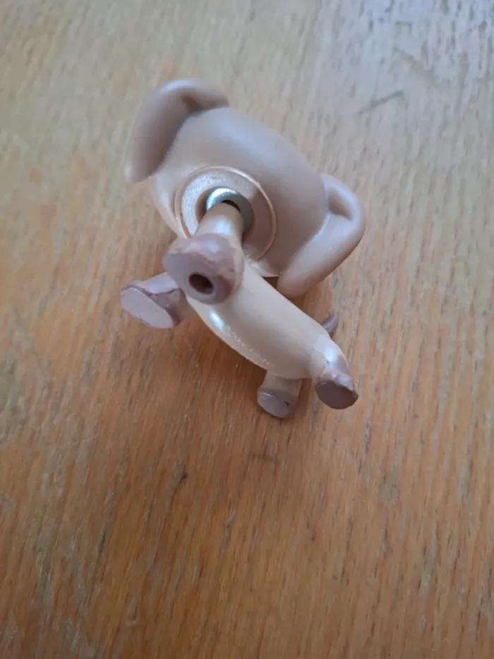 Petshop rare teckel Littlest Pet Shop LPS Hasbro #932 Teckel beige et rose aux yeux étoilés - 2006 - photo numéro 5