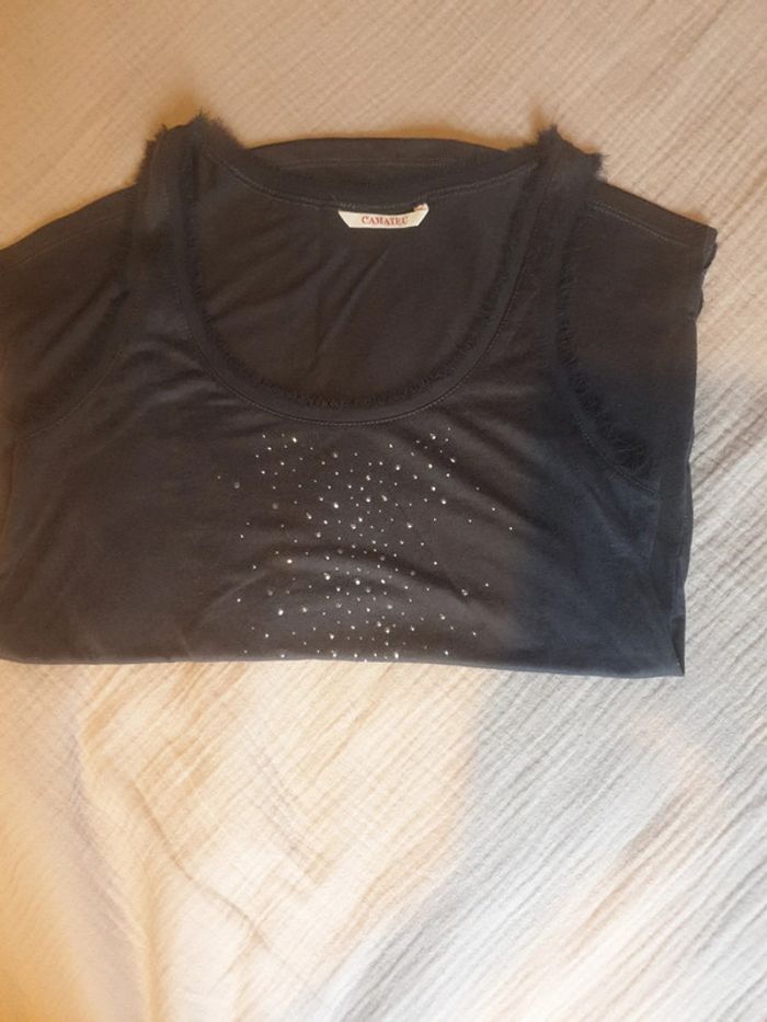 Débardeur gris perles paillettes - photo numéro 5
