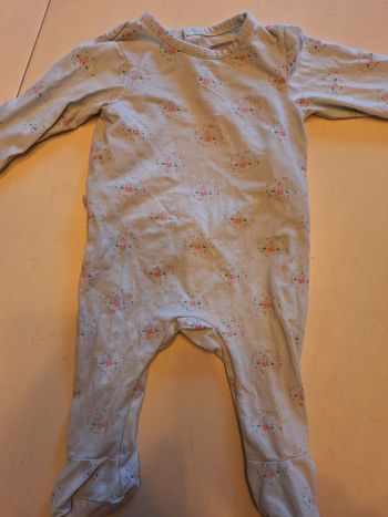 Pyjama 1 pièce 12 mois turquoise/rose pâle