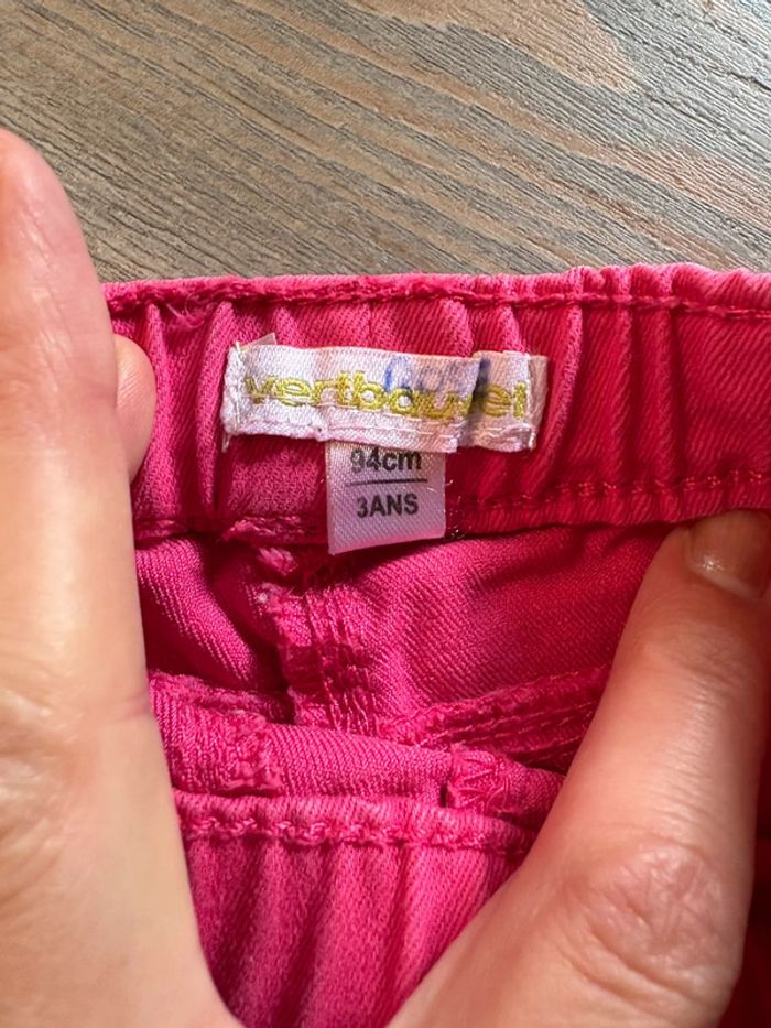 Jeans rose vertbaudet 3 ans fille - photo numéro 3