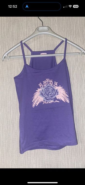 Debardeur violet avec fleur 13-14 ans