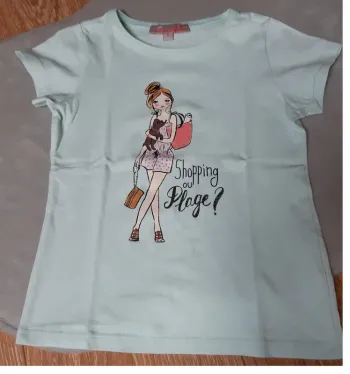 tee-shirt orchestra "shopping ou plage ?" 5 ans, neuf jamais porté