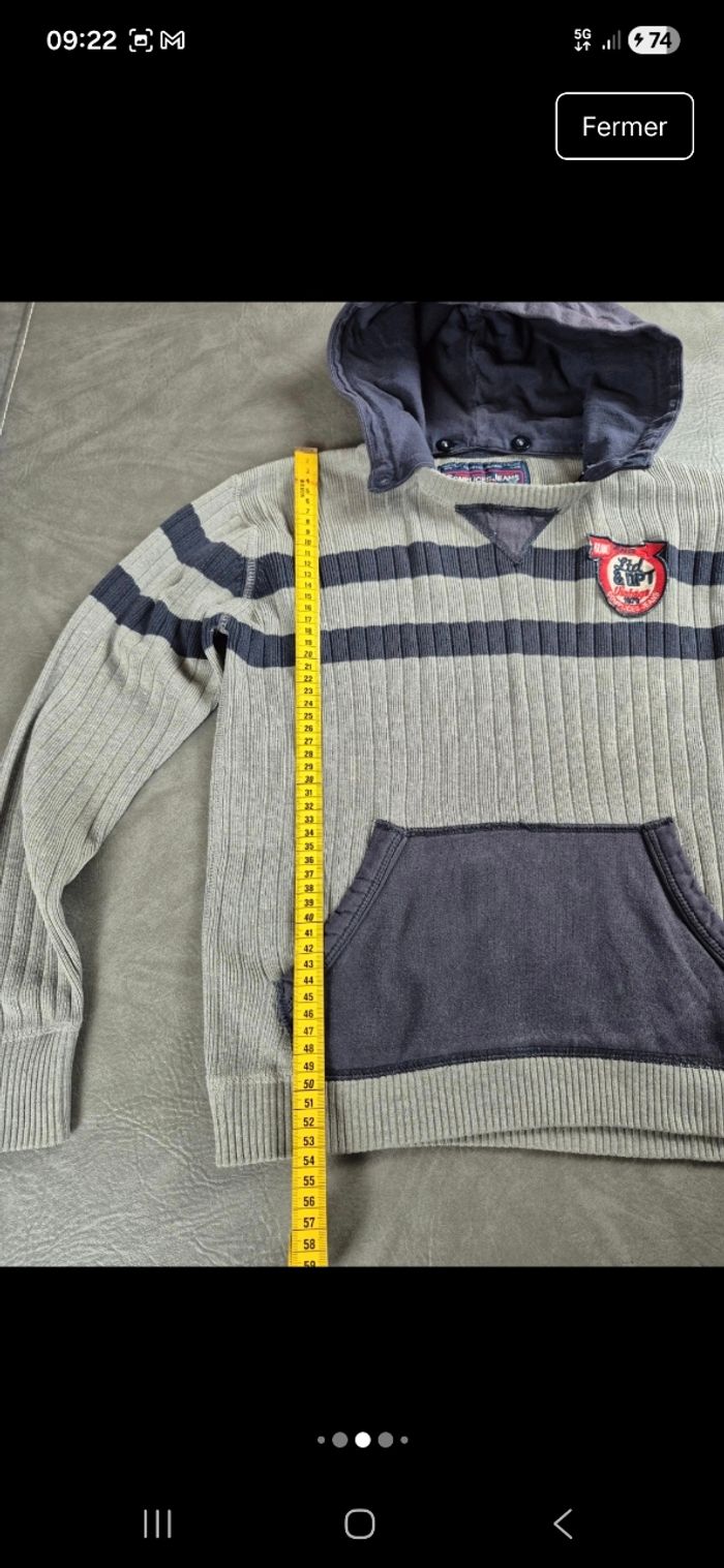 Pull à capuche détachable Complice Jeans gris – Taille 10 ans / 12 ans (taille petit) A75 - photo numéro 2