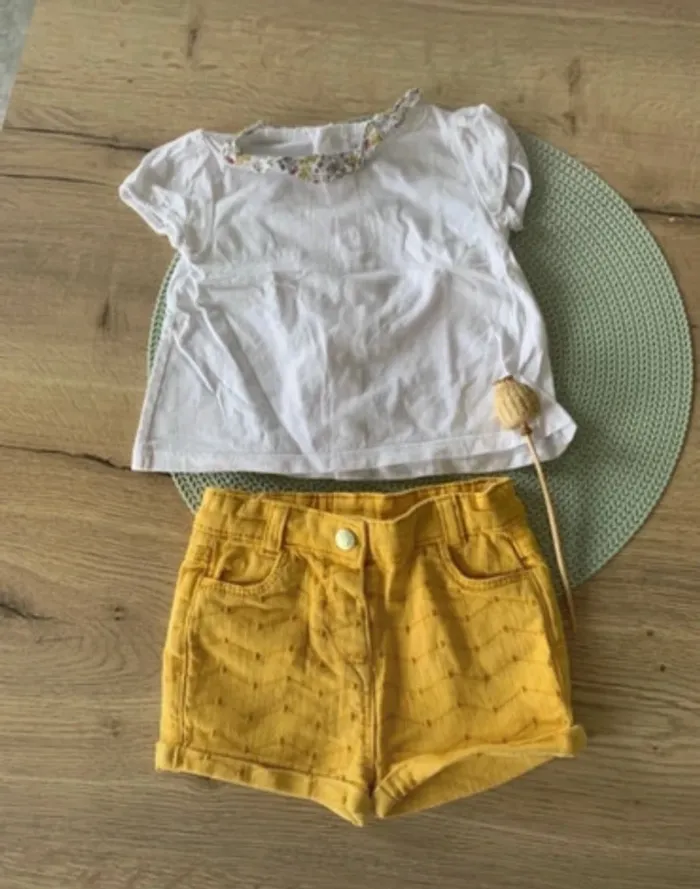 Joli Short en jeans jaune tape a l’oeil - 12mois- tape a l’œil