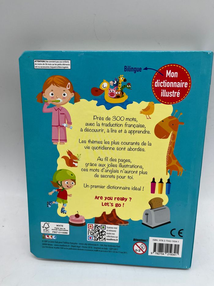 livre mon premier dictionnaire illustré Bilingue Français/anglais mes premiers mots pour apprendre l’anglais Neuf - photo numéro 4
