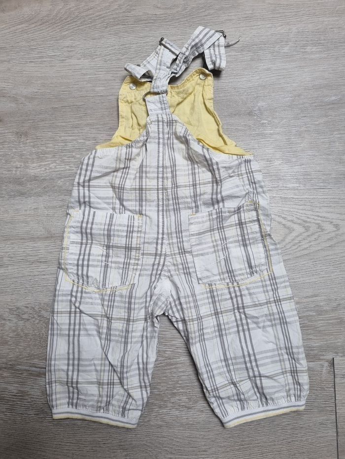 Salopette Taille 24 mois Sergent Major bébé à carreaux blanc/gris et jaune Tres bonne etat - photo numéro 2