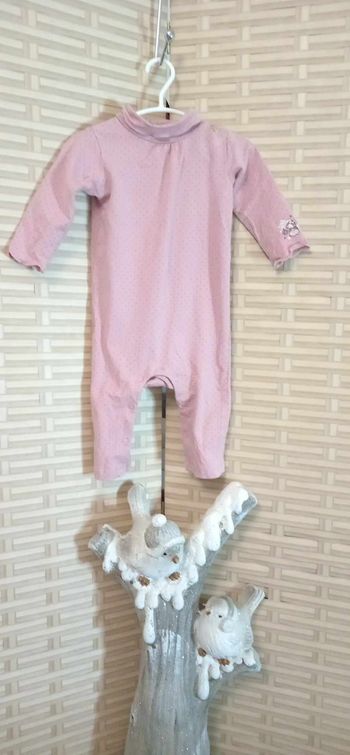 Pyjama 1 pièce rose à pois noir taille 6 mois marque sergent major