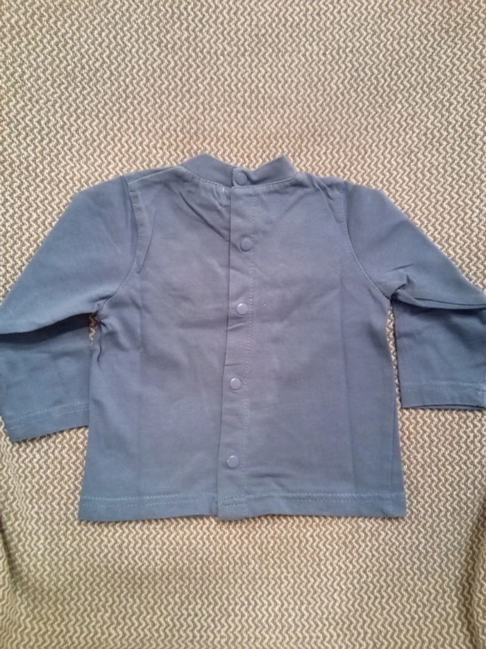 T-shirt manche longue bleu T.12 mois - Culbuto - photo numéro 2