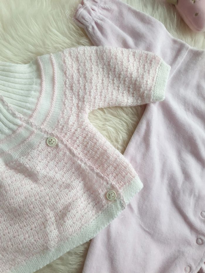 Grenouillere avec gilet en laine 1mois - photo numéro 5