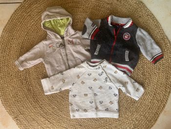 Lot de 3 gilets/pulls taille 3 mois