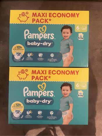 Pampers taille 6 maxi pack (2 cartons)
