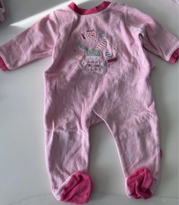 Pyjama velours épais bébé fille absorba 9 mois 71 cm