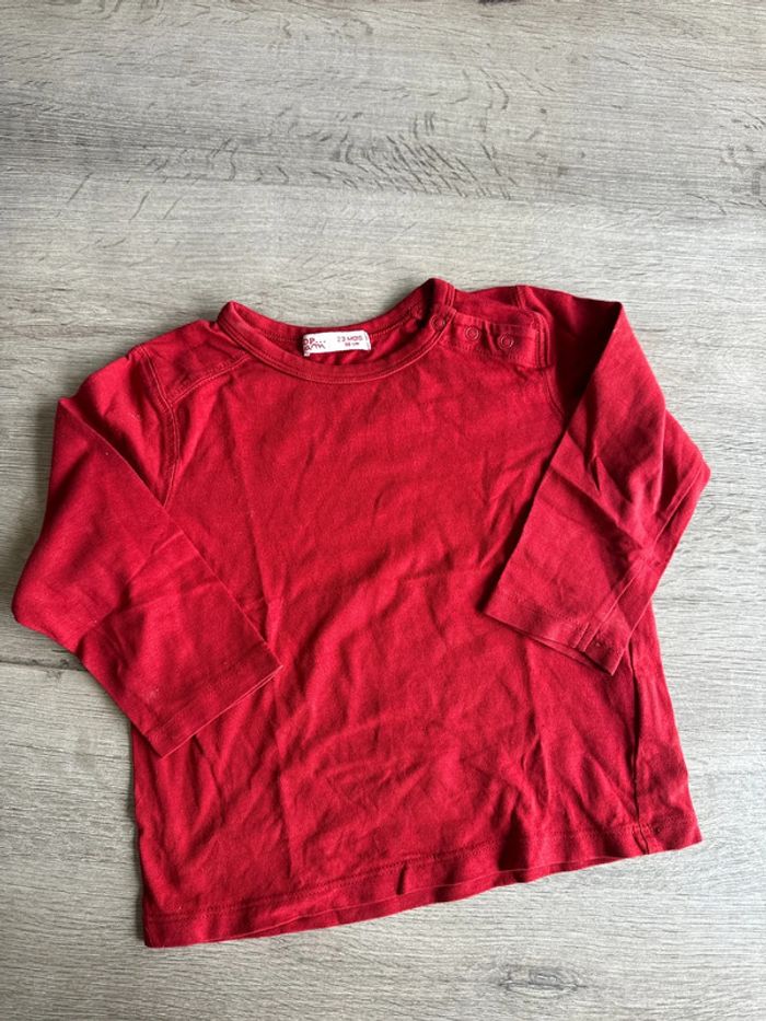 T shirt uni bordeaux du pareil au même 24 mois
