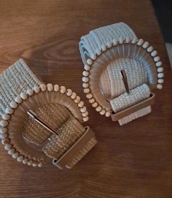 A40 lot de 2 ceintures paille nature bohème ajustable tendance été
