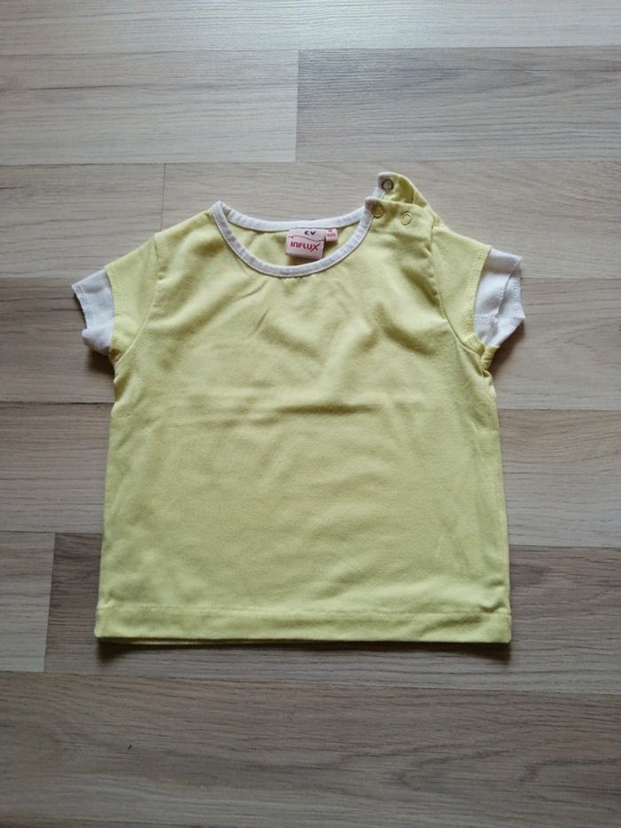 Tee-shirt manches courtes vert anis 12 mois