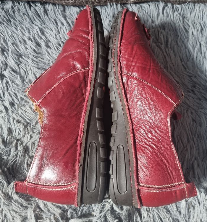 Chaussure cuir rouge bordeaux 40 - photo numéro 6