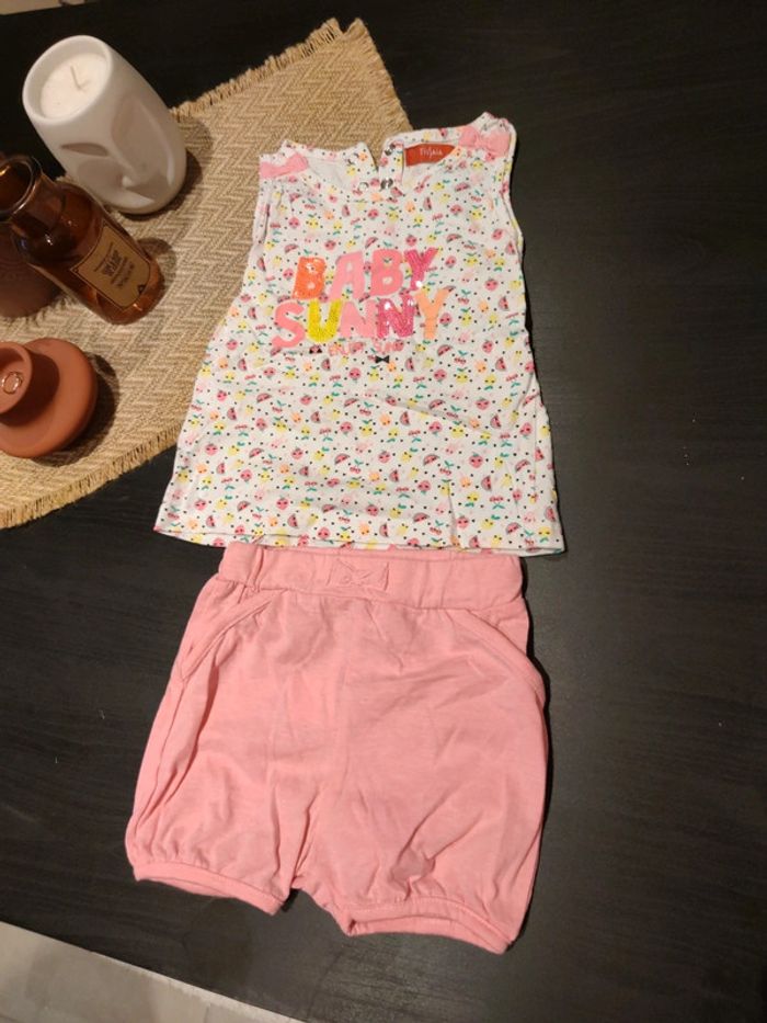 Ensemble bébé fille rose fluo