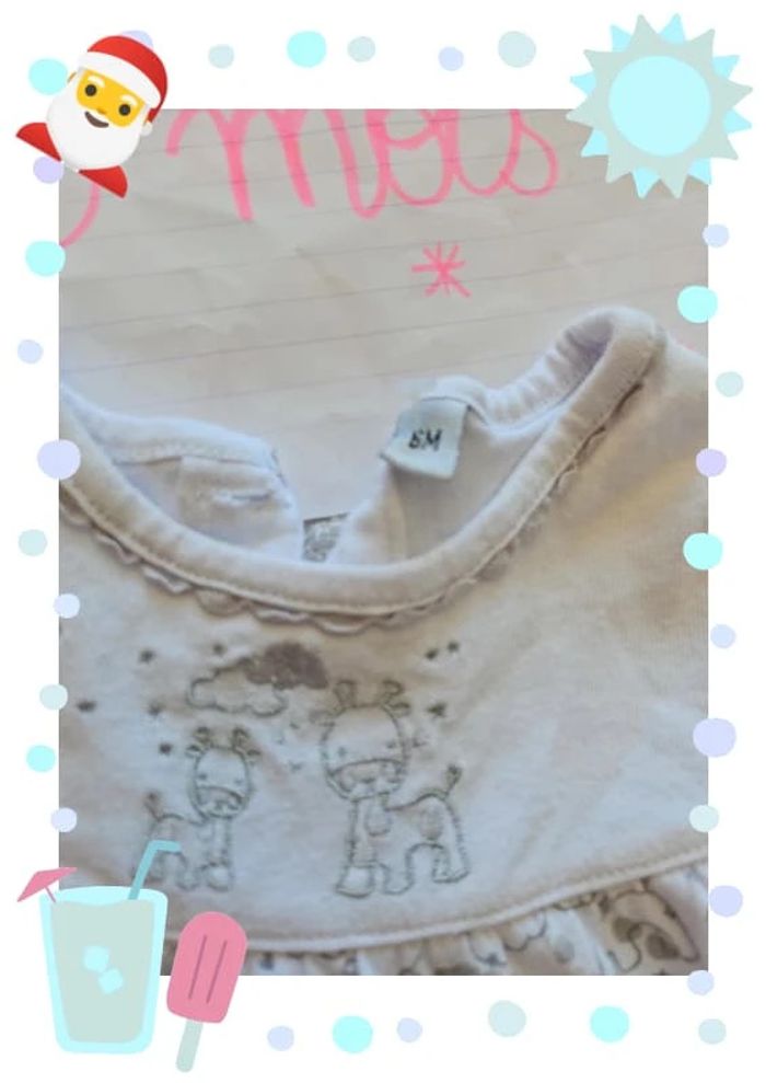 pull manche longue fille 6 mois blanc et gris imprimé motif - photo numéro 3