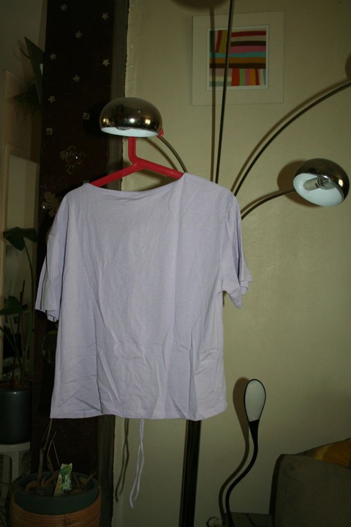 🌸Tee-shirt parme froncé devant Taille 40 "Mango" 🌸 - photo numéro 3