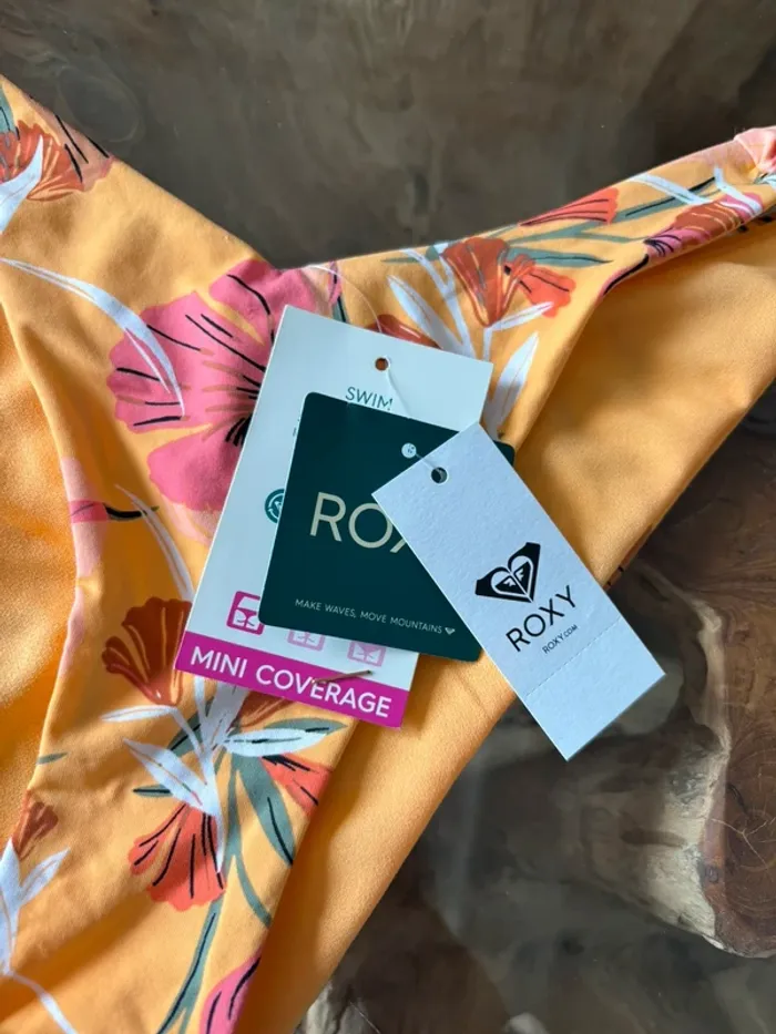 Bas de maillot de bain Roxy femme fleurs orange mini coverage - photo numéro 6