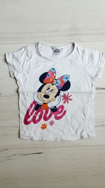 Vêtement fille tee-shirt manches courtes Minnie love Disney Minnie Mouse 4 ans