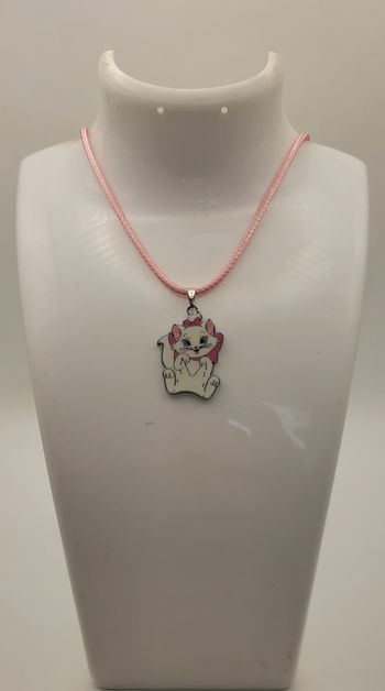 COLLIER MARIE DES ARISTOCHATS CORDELETTE ROSE ! NEUF !